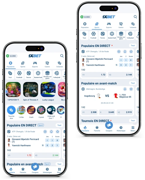 Comment on peut télécharger 1xBet sur les téléphones Android et iPhones