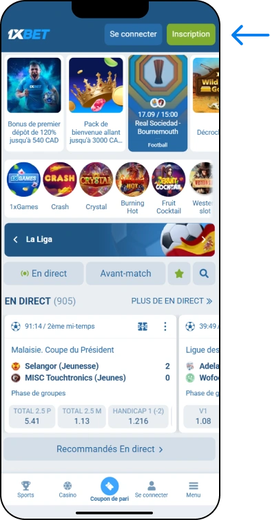 Ouvrez le navigateur de votre téléphone (Chrome, Safari ou autre).

Tapez l'adresse du site local ou .com.

Cliquez sur le bouton de connexion en haut de l'écran.

Entrez votre identifiant et votre mot de passe.

Appuyez sur le bouton pour valider.